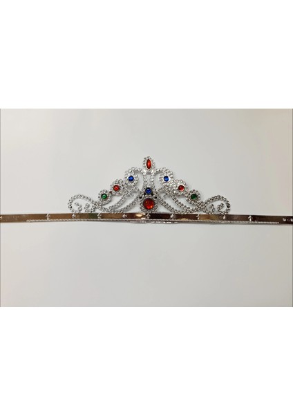 Gümüş Renk Plastik Prenses Tacı Kraliçe Tacı 60 cm (5047) fiyatları