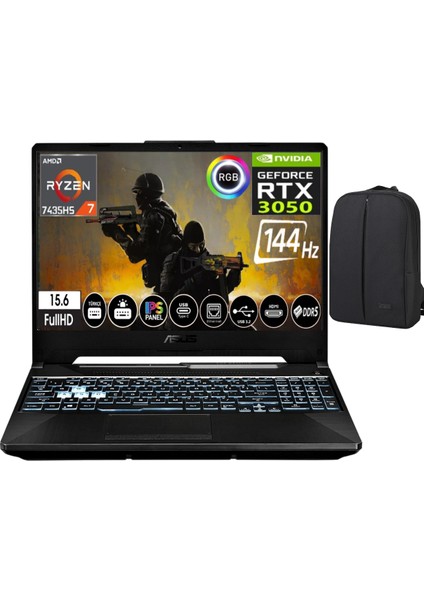 Tuf Gaming A15 Amd Ryzen 7 7435HS 16 GB 512 GB SSD RTX3050 144hz 15.6" WIN11 Pro Fullhd Gaming Laptop
