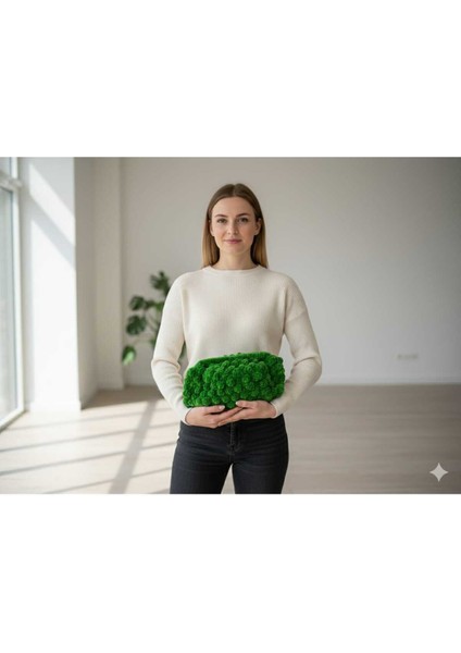 Popcorn Model Kadife Tığ Işi El Örgüsü Çanta modelleri