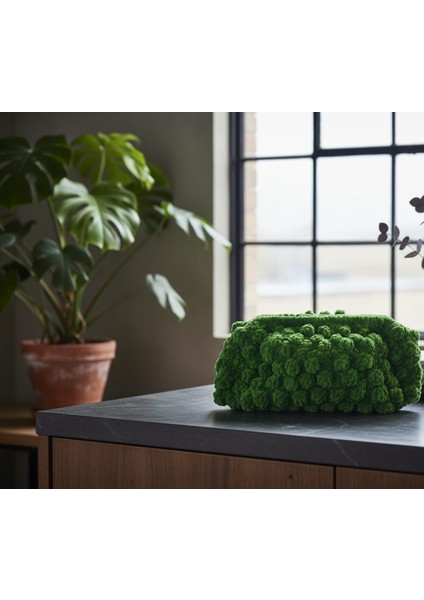 Popcorn Model Kadife Tığ Işi El Örgüsü Çanta fırsatları