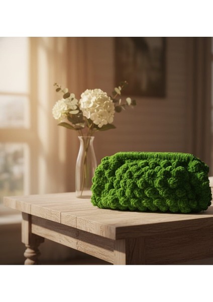 Popcorn Model Kadife Tığ Işi El Örgüsü Çanta indirimleri