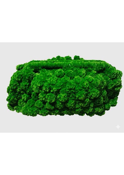 Popcorn Model Kadife Tığ Işi El Örgüsü Çanta