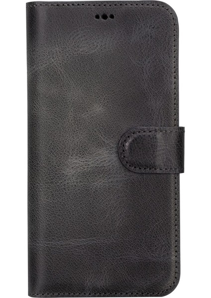 Apple iPhone 15 Pro Max Uyumlu Deri Cüzdanlı Kılıf Mwwn VS4EF Gri fırsatları