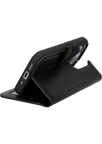Apple iPhone 15 Pro Uyumlu Deri Cüzdanlı Kılıf Mwwn Rst1 Siyah modelleri