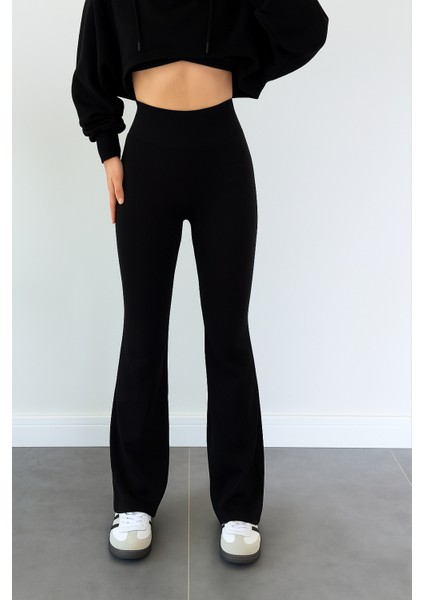 Yüksek Bel Toparlayıcı Ispanyol Paça Kadın Tayt