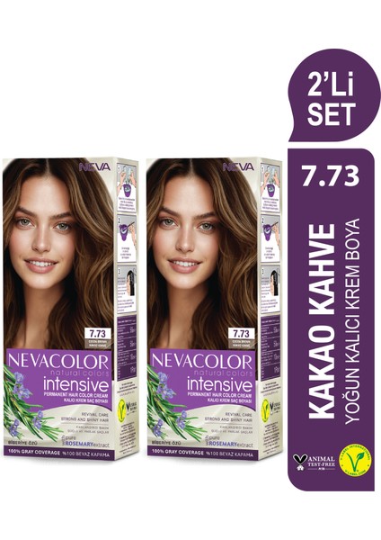 Intensıve 2\'li Set 7.73 Kakao Kahve Kalıcı Krem Saç Boyası Seti