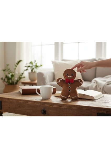 Kurabiye Adam Yılbaşı Dekorasyon 20 cm Peluş Oyuncak