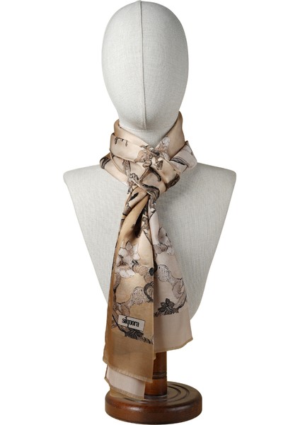 %100 Ipek Şal Fular (45X165 Cm)-Vincent Van Gogh (Badem Ağacı Beige) fiyatları