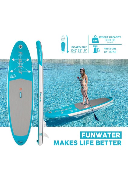 Adventure Paddle Şişme Sup Board/stand Up Paddle Board 320X83X15 cm Turkuaz