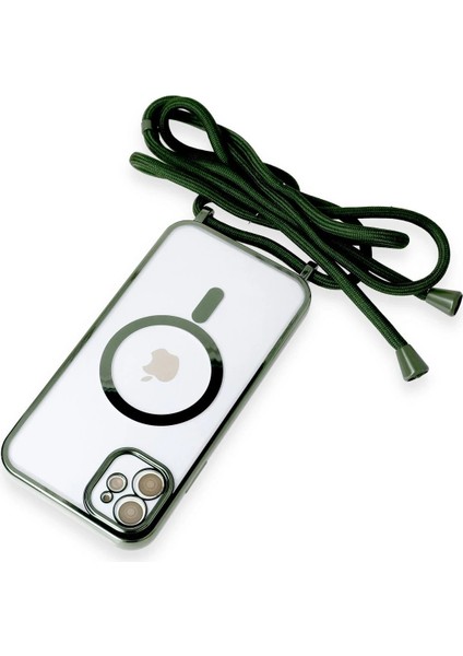 iPhone 11 Kılıf Divo Lazer Askılı Magsafe Kapak - Koyu YEŞIL-(5796) - ?77?84E9-0G3477 indirimleri