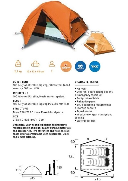 Pioneer-Dsl 2 Kişilik 5 Mevsim Ultralight Çadır modelleri