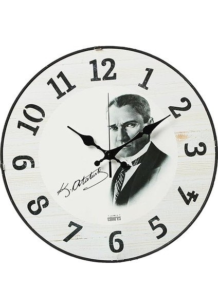 36 cm Gerçek Bombe Cam Akar Saniye Sessiz Mekanizma Dekoratif Atatürk Duvar Saati fiyatları