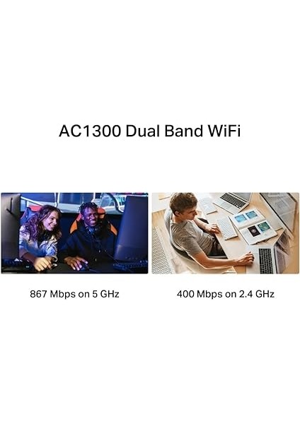 MA30H, AC1300 Mbps, Çift Bant, USB 3.0, Yüksek Çekim Güçlü Wi-Fi 5 USB Adaptör fırsatları