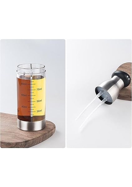 Çift Bölmeli Püskürtmeli Sprey Yağlık ve Sirkelik, 200 ml Kapasite, Paslanmaz Çelik Metal Tasarım indirimleri