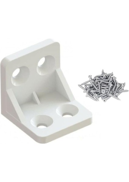 Mobilya Dolap Köşe Bağlantı Sabitleme L Gönye 28X28X28 mm (10 Adet)