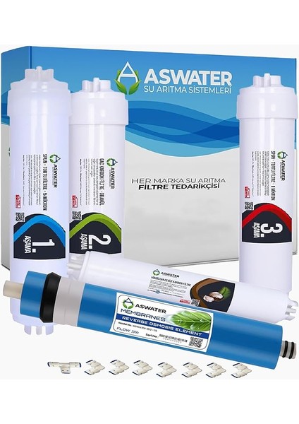 Water Ihlas Aura Cebilon -Plus-Silver-Platinum -Uyumlu Su Arıtma Filtre Seti Aw 5 Aşamalı