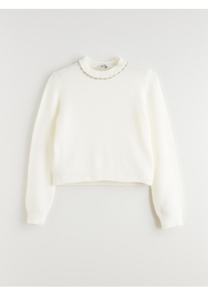 Yeni Sezon Bisiklet Yaka Taşlı Kadın Triko Kazak indirimleri