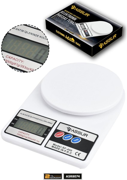 Dijital Mutfak Terazisi 1 gr 10 kg Hassas Ölçüm Tartı Hassas Terazi
