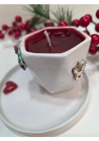 Yılbaşı Temalı Seramik Mumluk