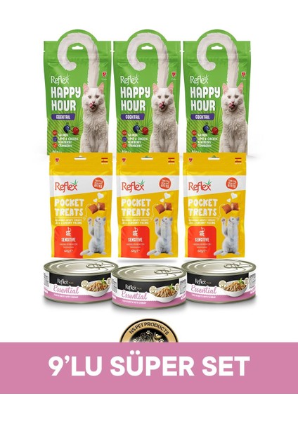 Happy Hour-Pocket Treats-Essential Kedi Maması 9'lu Süper Set - 1