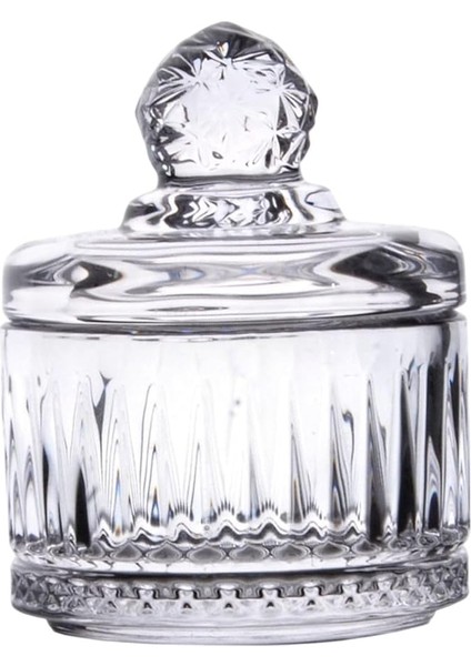 Lüx Kristal Mini Cam Şekerlik & Cam Lokumluk, Kesme Cam Lüx Şekerlik 7.5cm*9.2cm - 06642