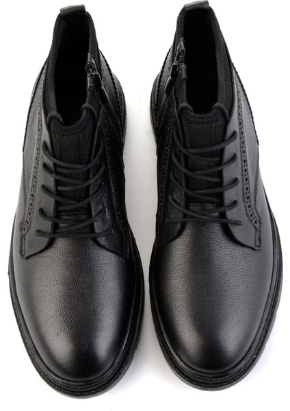 Siyah Hakiki Deri Erkek Bot & Bootie E02900250240 fırsatları