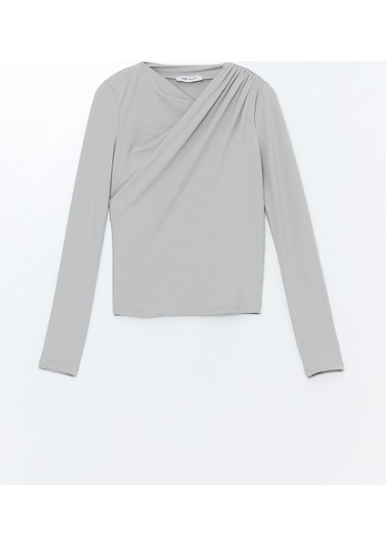 Yeni Sezon Bisiklet Yaka Düz Uzun Kollu Kadın Bluz indirimleri