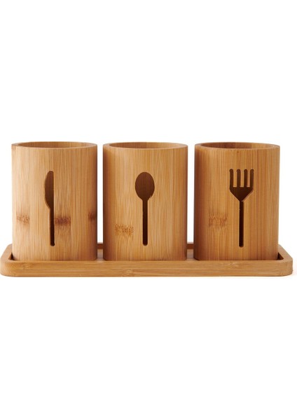 Mien Bambu 3'lü Kaşıklık Seti – Tezgah Üstü Çok Amaçlı Düzenleyici ve Altlık (9X12 cm + 11X30 Cm) modelleri