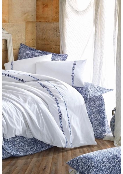 Cotton Box Majestic Seri Çift Kişilik Nevresim Takımı Delmor Lacivert fırsatları