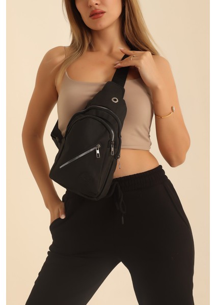 Siyah Bol Gözlü Çapraz Çanta