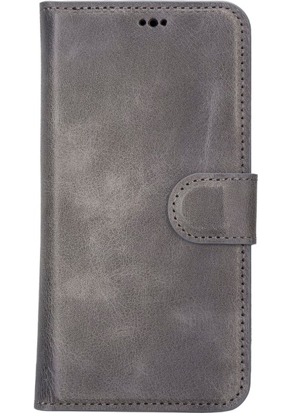 Apple iPhone 14 Uyumlu Deri Cüzdanlı Kılıf Mwwn VS4EF Gri indirimleri