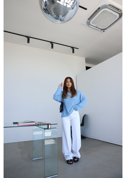 Yüksek Bel Likralı Boru Paça Jean