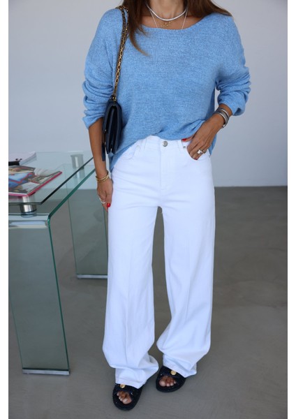 Yüksek Bel Likralı Boru Paça Jean fiyatları