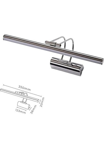 Geldi Ayna Üstü LED Banyo Aplik Duvar Ayna Resim Tablo 6W Gün Işığı Apliği Flüt (Krom) modelleri