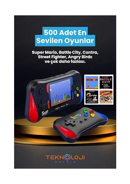 Oyun Retro Sup Konsolu X7M 3,5 Inç Ekran Taşınabilir Mini Gamepad HD/AV Çıkışı ile Uzun Süreli Batarya fiyatları
