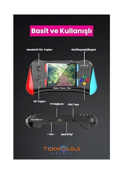 Oyun Retro Sup Konsolu X7M 3,5 Inç Ekran Taşınabilir Mini Gamepad HD/AV Çıkışı ile Uzun Süreli Batarya fırsatları
