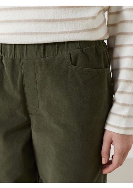 Yeni Sezon Beli Lastikli Kadife Kadın Pantolon modelleri