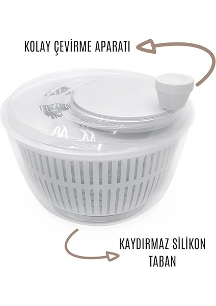 Home Salata ve Sebze Kurutucu 5 Litre Beyaz Renk fiyatları