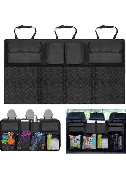 8 Cepli Araç Bagaj Düzenleyici Çanta Organizer Fileli Suya Dayanıklı Oto İçi Aksesuar Araba Çantası