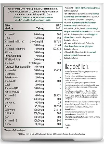 70+ 30 Tablet fiyatları