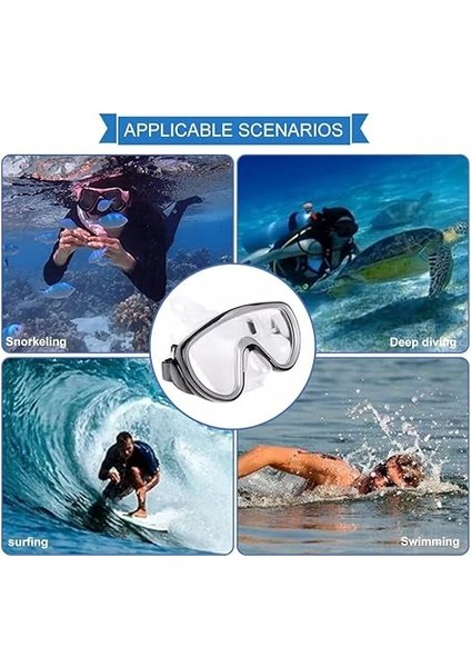 Maskesi Yetişkin Deniz Havuz Yüzücü Gözlüğü Buğu Önleyici Temperli Cam Hd Geniş Görüş indirimleri