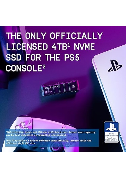 4tb SN850P Nvme M.2 SSD Ps5 Konsolları Için Resmi Lisanslı Depolama Genişletmesi, 7.300MB/S'YE Kadar, Soğutucu ile - WDBBYV0040BNC-WRSN fiyatları