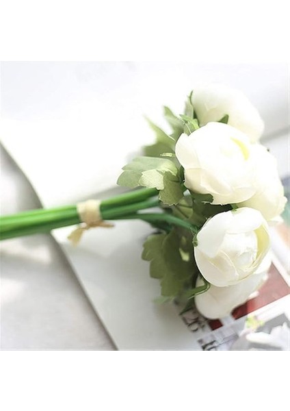 Yapay Çiçek 10 Lu Beyaz Şakayık Demeti Uzun Ömürlü Erengül Gelin Buketi Aksesuar fiyatları