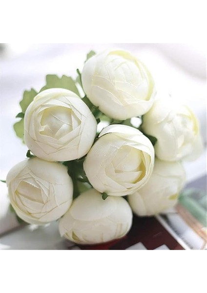 Yapay Çiçek 10 Lu Beyaz Şakayık Demeti Uzun Ömürlü Erengül Gelin Buketi Aksesuar modelleri
