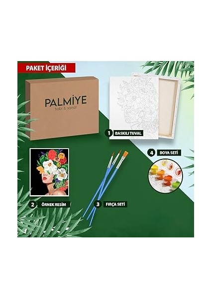 Palmiye 40 x 50 cm Kediler Temalı Sayılarla Boyama Tuval Seti Fırça ve Boya Dahil Baskılı fiyatları