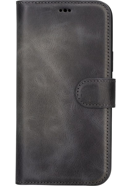 Apple iPhone 15 Plus Uyumlu Deri Cüzdanlı Kılıf Mwwn VS4EF Gri fırsatları