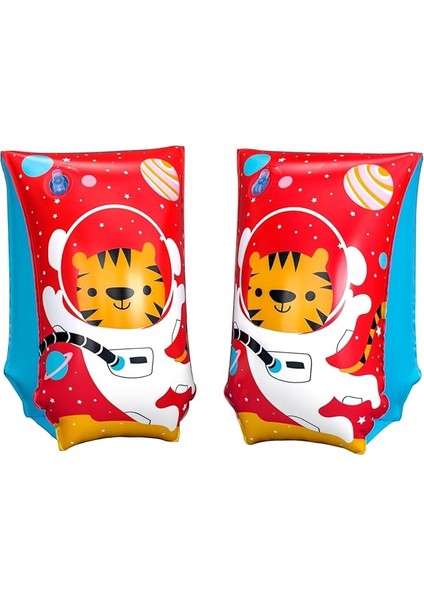 Yüzme Kolluğu 5-12 Yaş, Astro Tiger Sevimli Hayvan Figürlü Havuz Deniz Simidi 30X15 cm