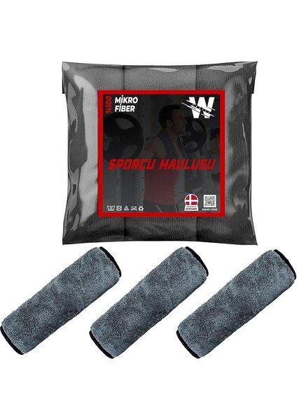 Sporcu Fitness Antreman Havlusu 30X100 Cm, Ultra Hafif ve Hızlı Kuruyan Mikrofiber Spor Havlu, Gym Boks Pilates Tenis Havlusu (3 Adet 30X100, Gri)