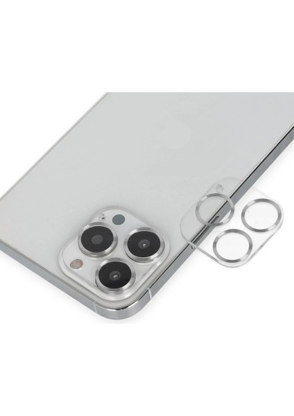 iPhone 14 Pro Max Band Metal Kamera Lens - GÜMÜŞ-(5796) - M985K720-R66985