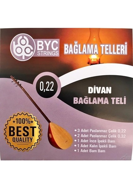 BYC22 022 Divan Saz Teli Seti (Bam Bam Teli Vardır)